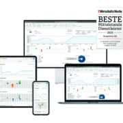ERP Information 3/2025: Produktreport Scopevisio AG, Bild 1: Scopevisio wurde von der Zeitschrift Wirtschaftswoche zum "Besten Mittelstands-Dienstleister 2025" ausgezeichnet.
